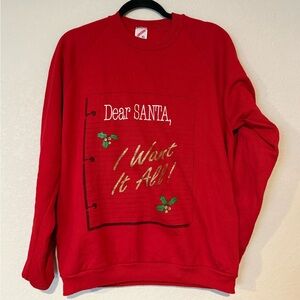 XL vintage Jerzees Red Holiday Crewneck Sweater